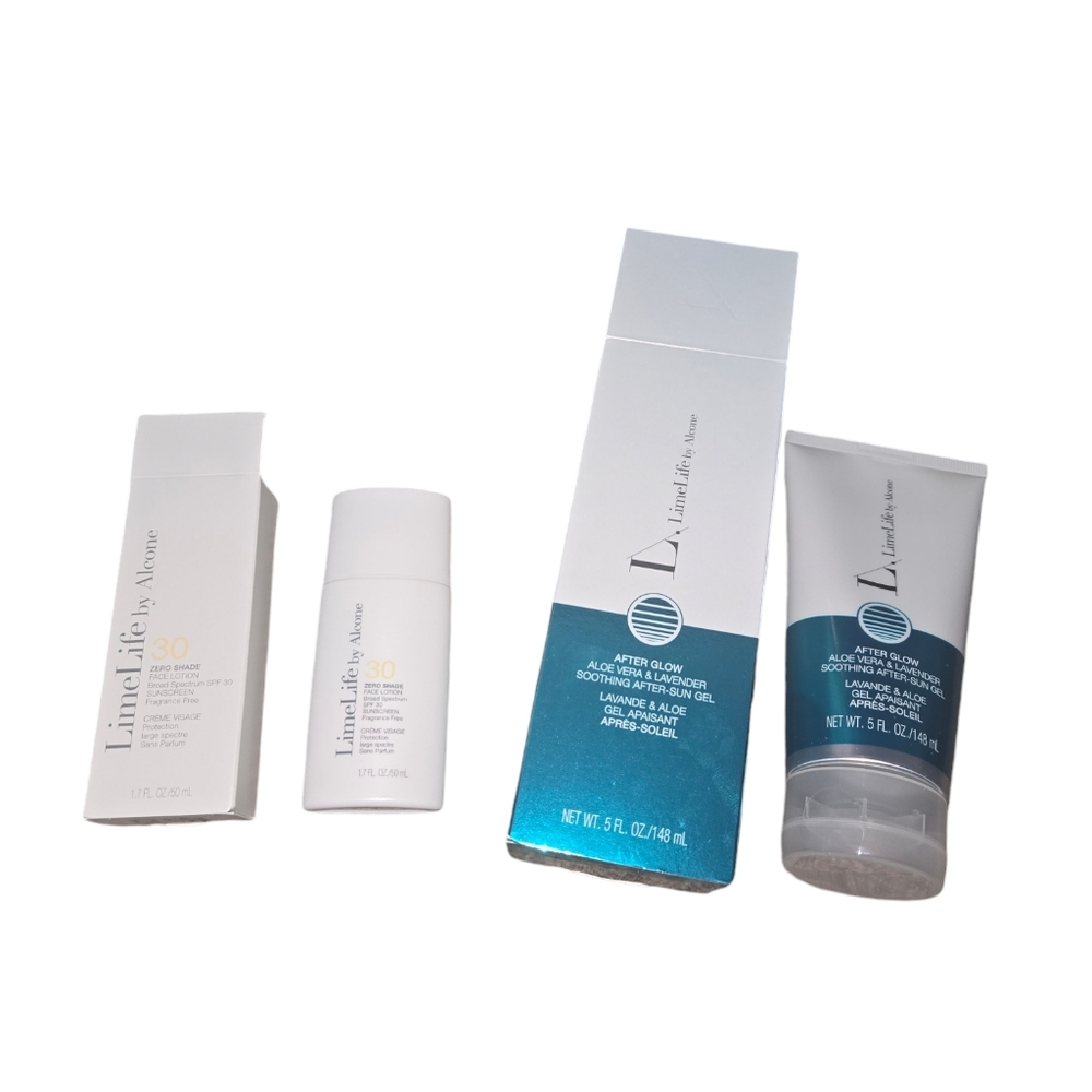 Limelife by Alcone Sun Care Bundle Sunscreen & After Glow After Sun Gel New